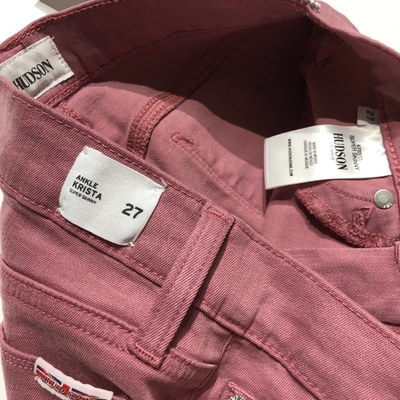 NEW HUDSON Krista Ankle Skinny Stretch Jeans Rose - Picture 13 of 14